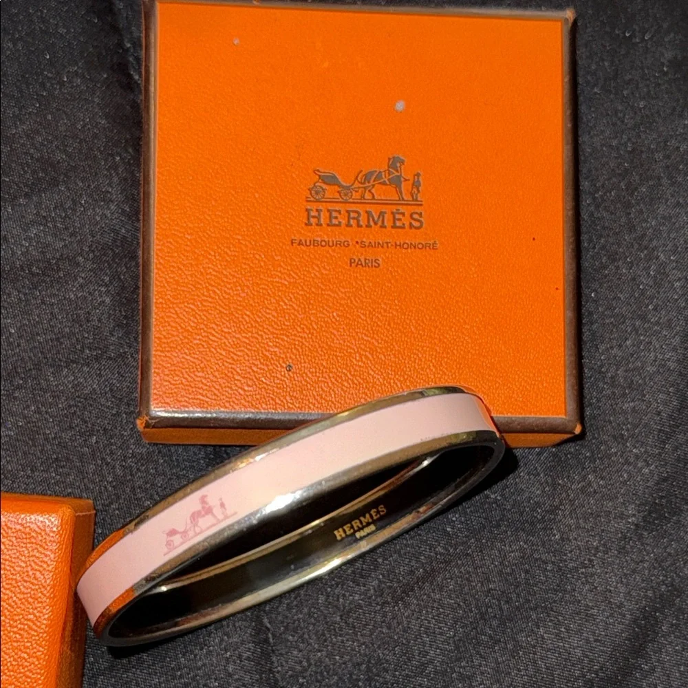 Hermes Pink Black and Silver Enamel Bracelet - Picture 11 of 15
